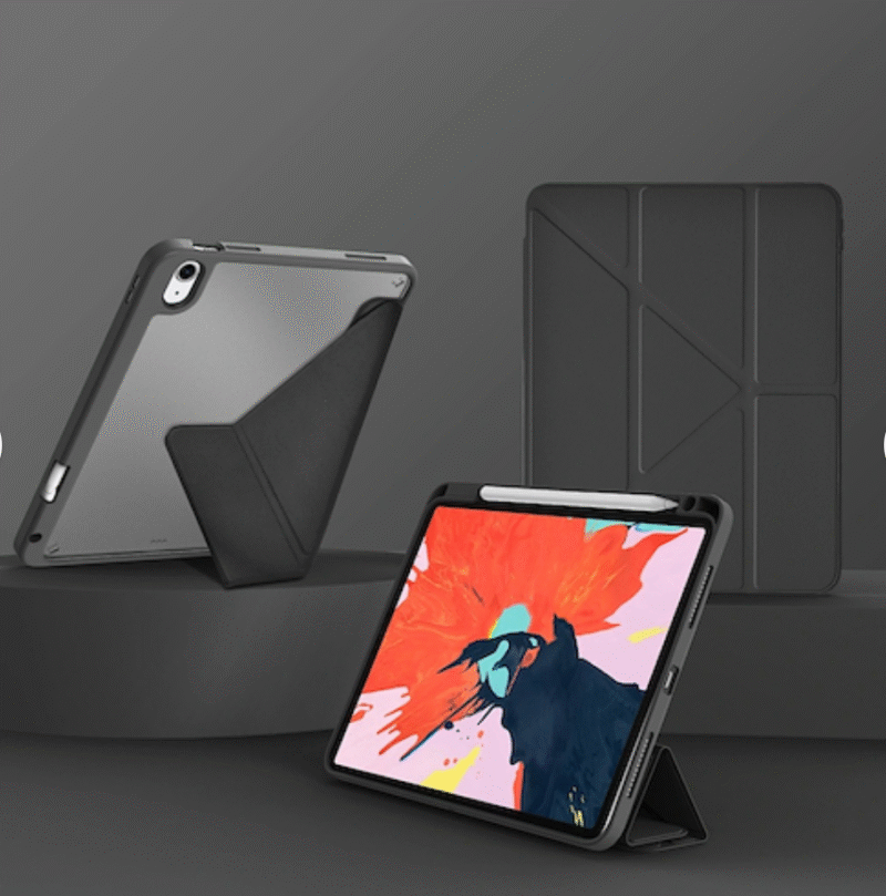 Funda IPad II 7ma, 8va y 9na Negra con tapa Origami